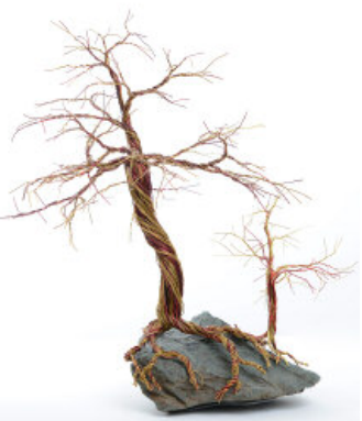 Wire Tree Sculpture on Rock